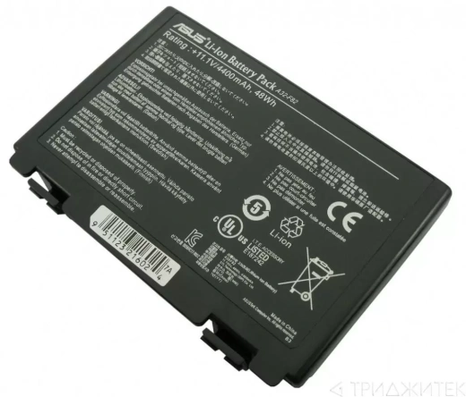 Аккумулятор для ноутбука Asus K40, K50, K70, F82, X5, (A32-F82), 4400 мАч, 11.1В (оригинал)