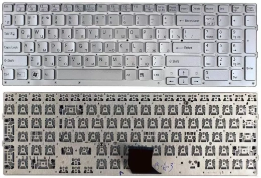 Клавиатура для ноутбука Sony Vaio VPC-CB, VPC-CB17 silver