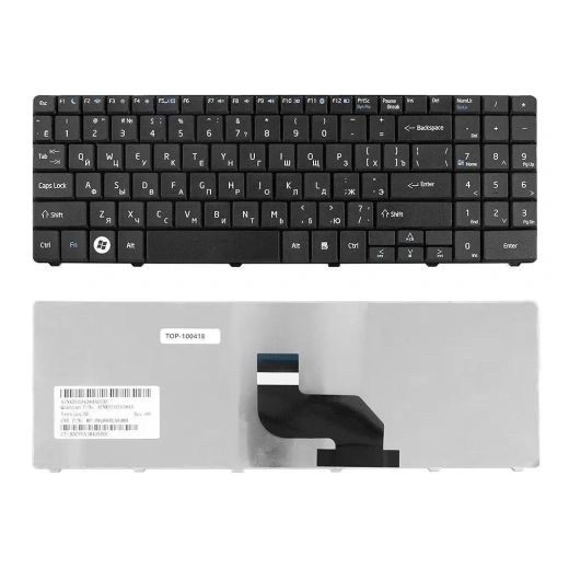 Клавиатура для ноутбука MSI A6400, CR640, CX640 Series. Черная, без рамки. Плоский Enter.