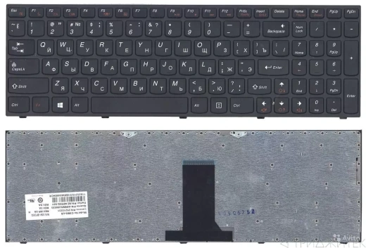 Клавиатура для ноутбука Lenovo IdeaPad B5400, M5400, черная, рамка, черная