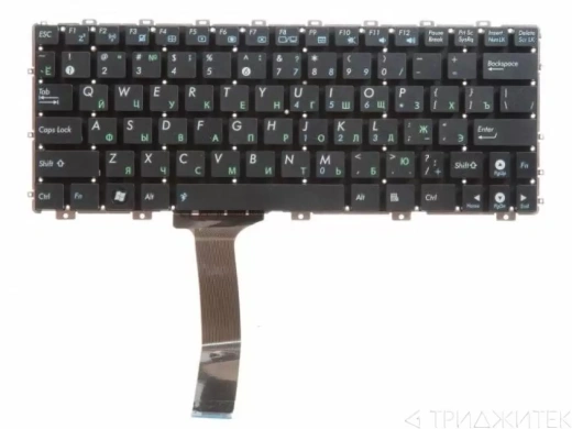 Клавиатура для ноутбука Asus EEE PC 1011PX, 1015PX, X101, черная без рамки, горизонтальный Enter