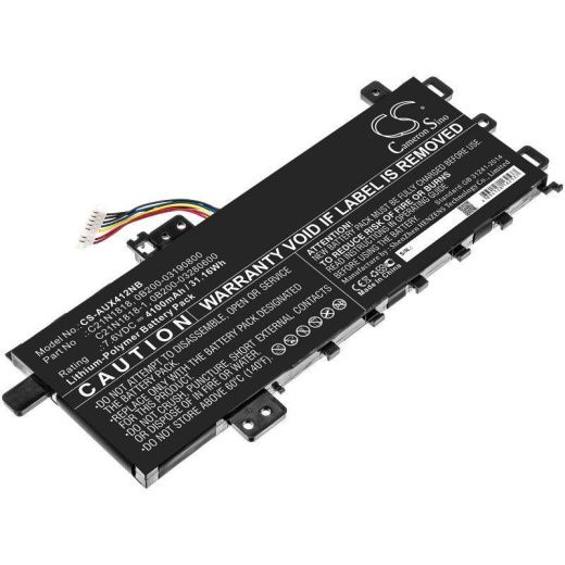 Аккумулятор CameronSino CS-AUX412NB для ноутбука Asus A412FA, A412UA, A412UB, 7.6В, 4100 мАч, 31.16 Вт, Li-Polymer, черный