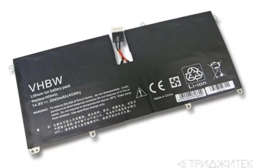 Аккумулятор (акб, батарея) HD04XL VHBW для ноутбукa HP Spectre XT 13-2000 14.4 В, 3040 мАч (оригинал)