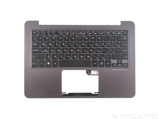 Клавиатура для ноутбука Asus UX305LA-1A с топкейсом, темно-серая панель, черные кнопки