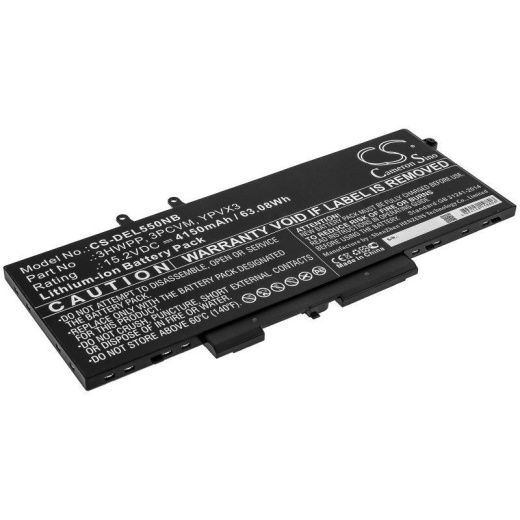 Аккумулятор CameronSino CS-DEL550NB для ноутбука Dell Latitude 14 5410, Latitude 14 5410 08T9X, 15.2В, 4150 мАч, 63.08 Вт, Li-ion, черный