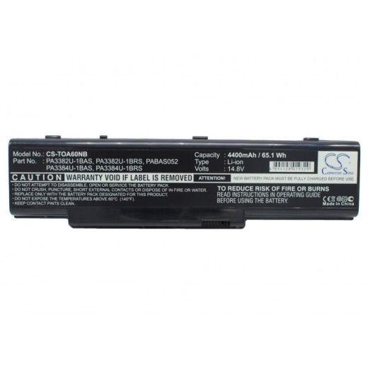 Аккумулятор CameronSino CS-TOA60NB для ноутбука Toshiba Dynabook AW2, AX/2, AX/3, 14.8В, 4400 мАч, Li-ion, черный