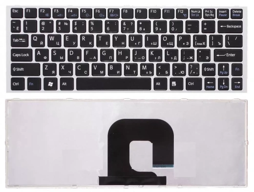 Клавиатура для ноутбука Sony Vaio VPC-YA, VPC-YB series with silver frame