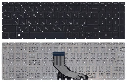 Клавиатура для ноутбука HP 250 G7, 255 G7, 256 G7, 17-CA, 17-CA000, 17-BY, 17-BY000 черная с подсветкой