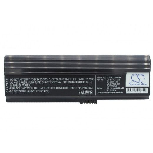 Аккумулятор CameronSino CS-AC3200DB для ноутбука Acer TravelMate 3000, AS36802682, 11.1В, 6600 мАч, Li-ion, черный