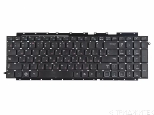 Клавиатура для ноутбука Samsung RC710, NP-RC710-S01UA, NP-RC710-S02RU, NP-RC710-S03RU, NP-RC710E, NP-RC710I, RC711, черная без рамки, горизонтальный Enter