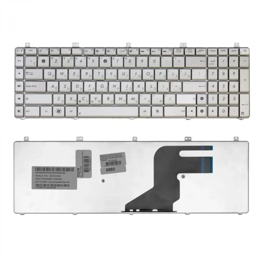 Клавиатура для ноутбука Asus N55, N55S, N75, N75S Series SILVER PN: 04GN5F1KRU00 TOP-92239