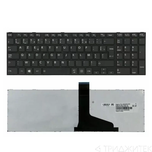 Клавиатура для ноутбука Toshiba Satellite C850, C850D, C855, C855D, L850, L850D, L855, L855D, белая, гор. Enter