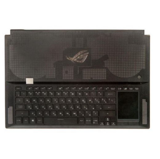 Клавиатура для ноутбука Asus ROG GX701GW с топкейсом, черная, с красной подсветкой, с разбора