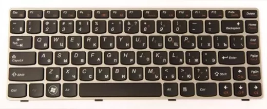 Клавиатура для Lenovo Z360, RU, Bronze frame/Black key