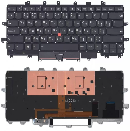 Клавиатура для ноутбука Lenovo ThinkPad X1 Yoga Carbon черная с подсветкой