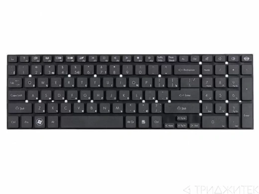 Клавиатура для ноутбука Packard Bell Easynote TV11CM, TV11HC, LV11HC, LK11BZ, LS11HR, LS11SB, LS13SB, LS44HR, TS11HR, TS11SB, TS13HR, TS44HR, TS44SB, TSX62HR, P5WS0, P7YS0, F4211, Gateway NV55, NV75, черная без рамки, горизонтальный Enter