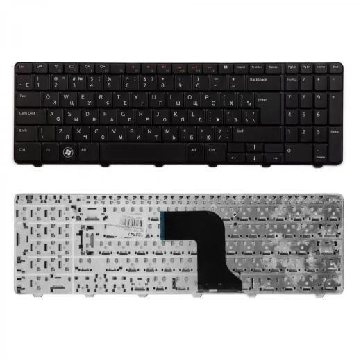 Клавиатура для ноутбука Dell Inspiron M5010, N5010 Series, чёрная, без рамки, Г-образный Enter