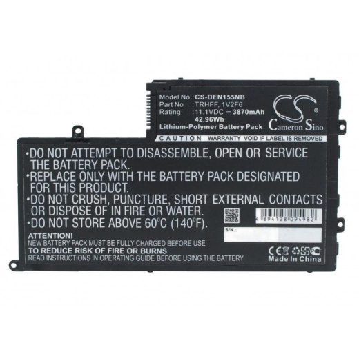 Аккумулятор CameronSino CS-DEN155NB для ноутбука Dell INS14MD-1328R, 11.1В, 3870 мАч, 42.96 Вт, Li-ion, черный
