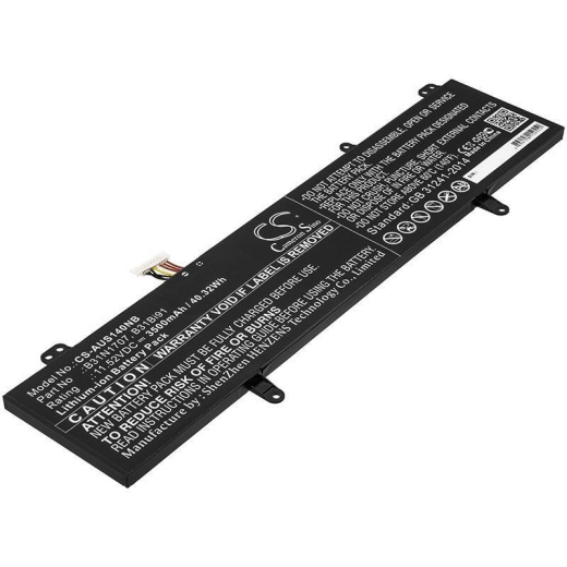 Аккумулятор CameronSino CS-AUS140NB для ноутбука Asus A411UF, F411UF, P1410UF, 11.52В, 3500 мАч, 40.32 Вт, Li-ion, черный
