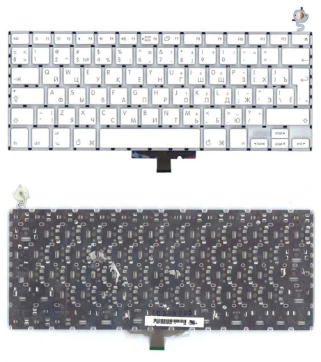 Клавиатура для ноутбука Apple MacBook A1181 13.3" for Intel, белая, большой Enter
