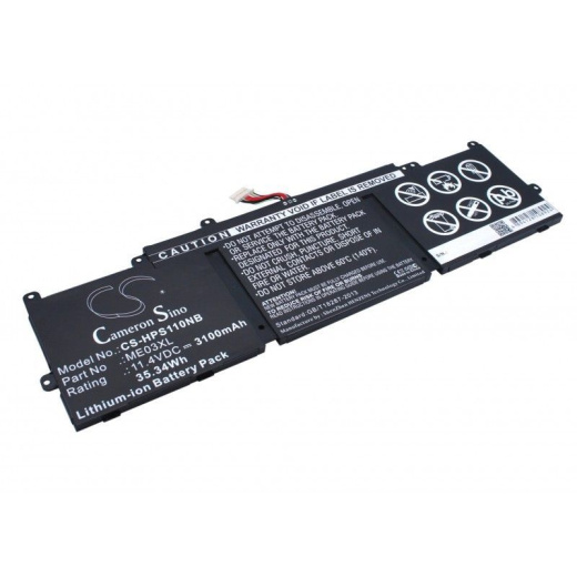 Аккумулятор CameronSino CS-HPS110NB для ноутбука HP 11-D001TU, 11-D002TU, 11-D003TU, 11.4В, 3100 мАч, 35.34 Вт, Li-ion, черный