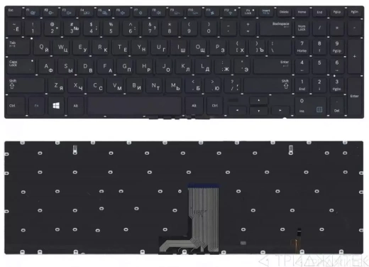 Клавиатура для ноутбука Samsung NP670Z5E-X02, NP670Z5E-X01, NP670Z5E, NP680Z5E, NP780Z5E, NP770Z5E, NP880Z5E, NP870Z5G-X01 чёрная, с подсветкой