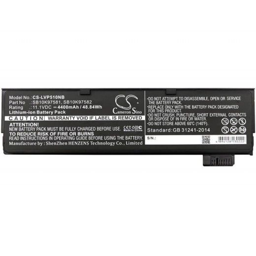 Аккумулятор CameronSino CS-LVP510NB для ноутбука Lenovo 20H90038CD, 20H9003ACD, 11.1В, 4400 мАч, 48.84 Вт, Li-ion, черный