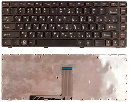 Клавиатура для ноутбука Lenovo IdeaPad B470 V470, черная с рамкой