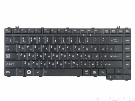 Клавиатура для ноутбука Toshiba Satellite A300, L300, L450, L455, M300, M305, F50, черная, горизонтальный Enter