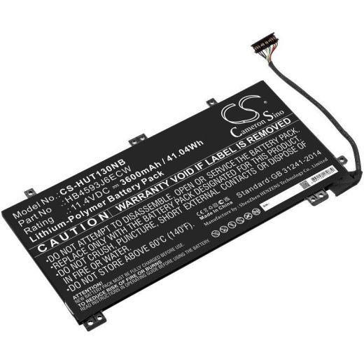 Аккумулятор CameronSino CS-HUT130NB для ноутбука Huawei MateBook 13, MateBook 13 i7, 11.4В, 3600 мАч, 41.04 Вт, Li-Polymer, черный