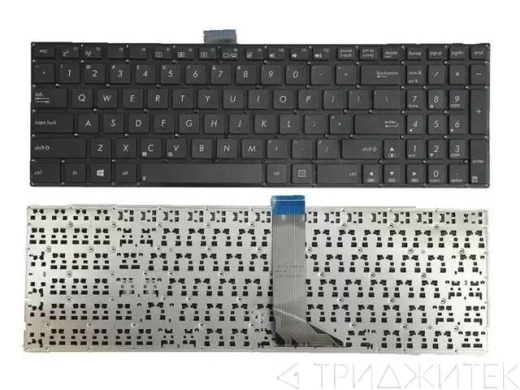 Клавиатура для ноутбука Asus X502, X502CA черная, верхняя панель в сборе (белая)