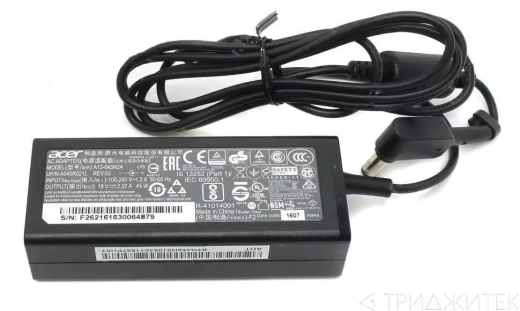 Блок питания (сетевой адаптер) для ноутбуков Acer 19V 2.37A 45W 3.0x1.1mm, без сетевого кабеля, (оригинал)