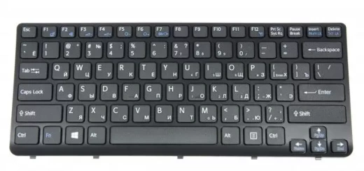 Клавиатура для Sony SVE14 (Windows 8) RU, Black