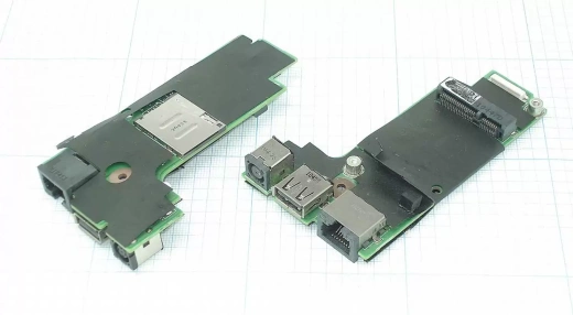 Разъем для ноутбука HY-DE030 Dell Vostro 3300, 13.3 на плате с USB и LAN разъемами