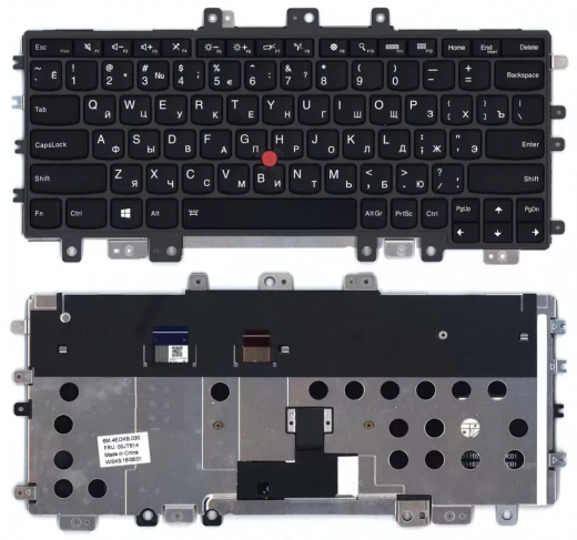 Клавиатура для ноутбука Lenovo Thinkpad Helix 2nd 20CG 20CH черная с подсветкой