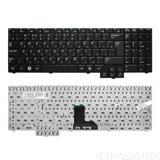 Клавиатура для ноутбука Samsung R519, R523, R525, R528, R530 Черная