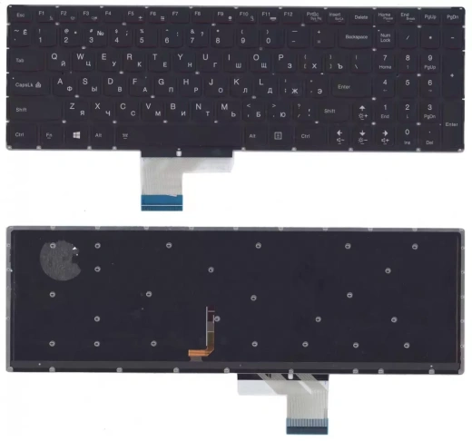 Клавиатура для ноутбука Lenovo Y50-70 черная с подсветкой