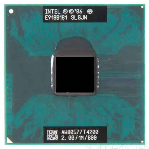 Процессор Socket P Intel Pentium Dual-Core Mobile T4200 2000MHz (Penryn-3M, 1024Kb L2 Cache, 800 MHz, SLGJN)