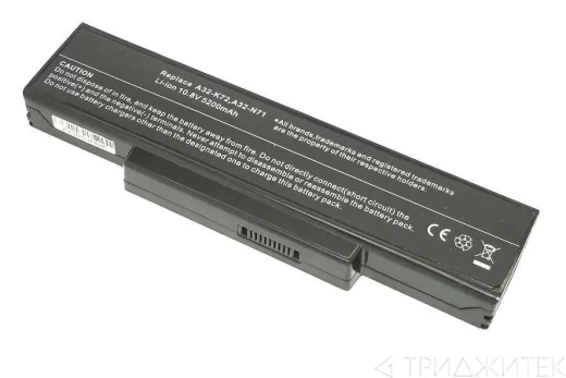 Аккумулятор для ноутбука Asus K72, K72JK, K72JR, K72F, K73, K72D, K72J, K72Q, K72JF, N71, N73, X77, A32-K72, (A33-K72), 4400 мАч, 10.8B