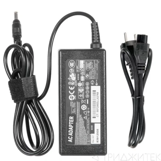 Блок питания ( зарядка ) (PA-1650-02HC) ZeepDeep для ноутбука HP Compaq Presario M2000, M2300, 2800, V2200, V4000, Pavilion dv1000, dv1300, dv1400, dv1500, dv4000, dv5000, ZT3000, ZT4000, 18.5V, 3.5A, 65W, 4.8х1.7 с кабелем