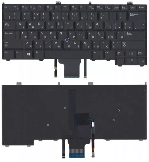 Клавиатура для ноутбука Dell Latitude E7440 E7420, черная с подсветкой и указателем