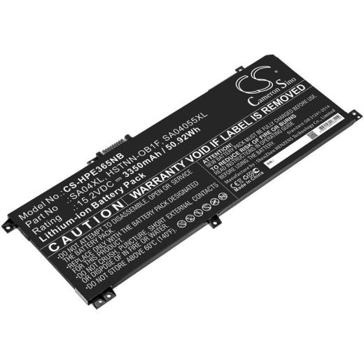 Аккумулятор CameronSino CS-HPE365NB для ноутбука HP Envy 15-DR0000, 15.2В, 3350 мАч, 50.92 Вт, Li-ion, черный