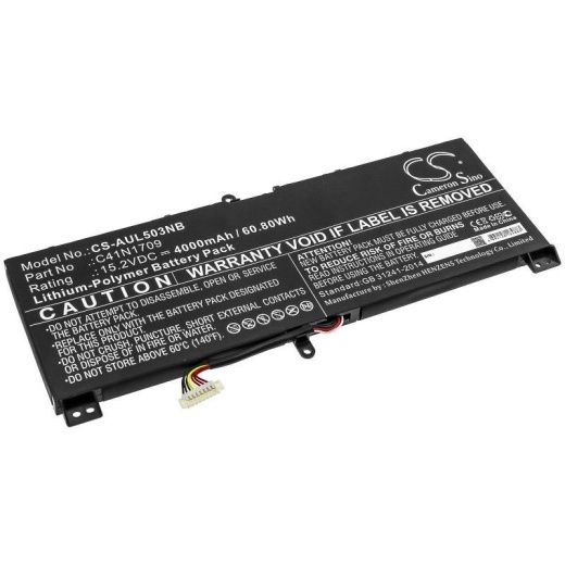 Аккумулятор CameronSino CS-AUL503NB для ноутбука Asus GL503VS, ROG Strix GL503VS-0041A7700HQ, 15.2В, 4000 мАч, 60.8 Вт, Li-Polymer, черный