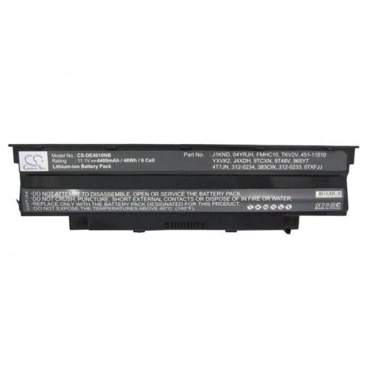 Аккумулятор CameronSino CS-DE4010NB для ноутбука Dell 1445, Inspiron 13R, 11.1В, 4400 мАч, 48.84 Вт, Li-ion, черный