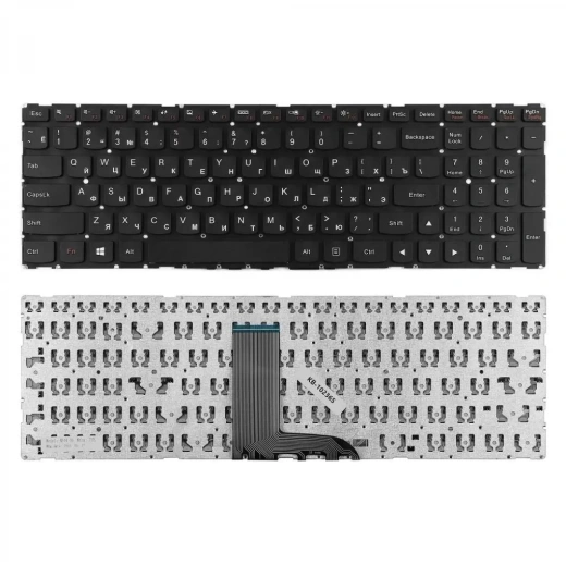 Клавиатура для ноутбука Lenovo Flex 3 1570 Series, чёрная, без рамки, плоский Enter