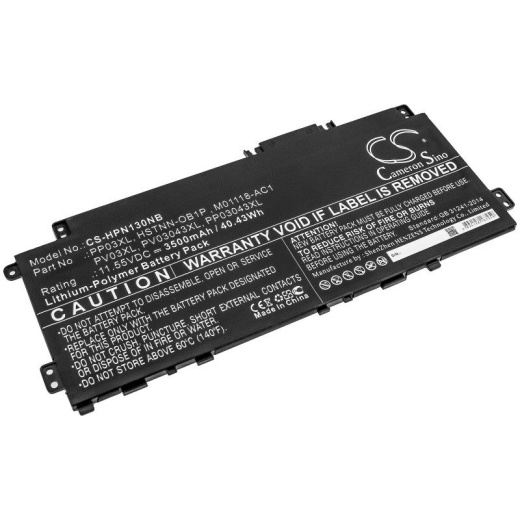 Аккумулятор CameronSino CS-HPN130NB для ноутбука HP Pavilion 13-BB, 13-bb0000nc, 11.55В, 3500 мАч, 40.43 Вт, Li-Polymer, черный