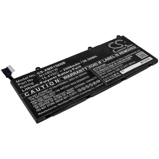 Аккумулятор CameronSino CS-XMR156NB для ноутбука Xiaomi MI Ruby 15.6, 15.4В, 2500 мАч, 38.5 Вт, Li-Polymer, черный