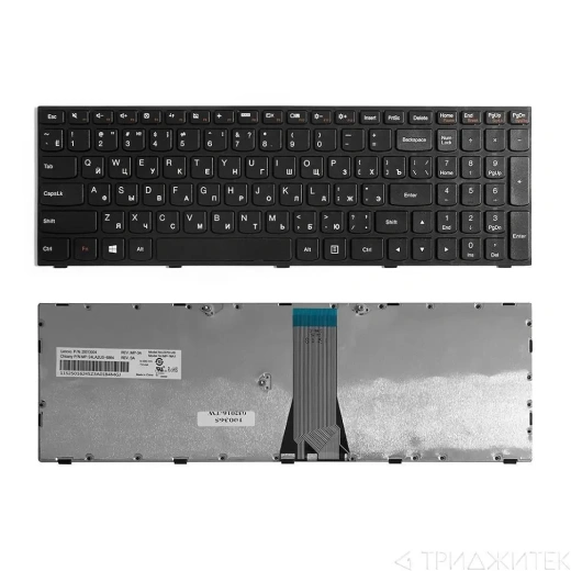 Клавиатура для ноутбука Lenovo IdeaPad G50-30, G50-45, G50-70, B50-30 чёрная, рамка чёрная
