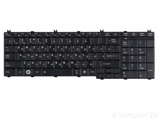 Клавиатура для ноутбука Toshiba Satellite C650, C650D, C655, C660, C670, L650, L650D, L655, L670, L675, L750, L750D, L755, L775, черная, матовая, горизонтальный Enter