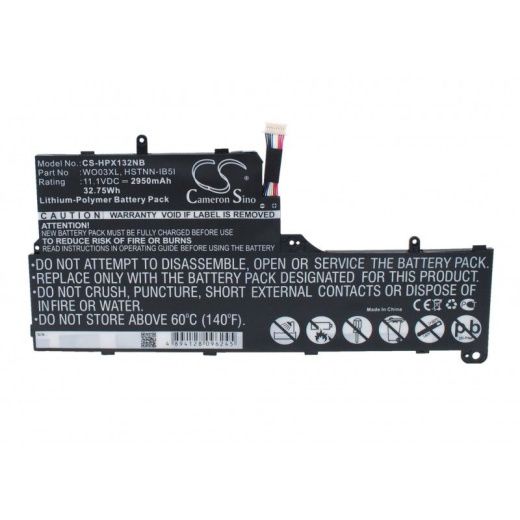 Аккумулятор CameronSino CS-HPX132NB для ноутбука HP Pavilion 13-P100ED, 13-P100EL, 11.1В, 2950 мАч, 32.75 Вт, Li-Polymer, черный